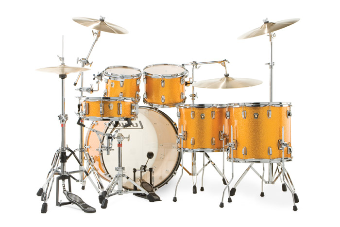 ludwig classic maple drum kit in gold sparkle