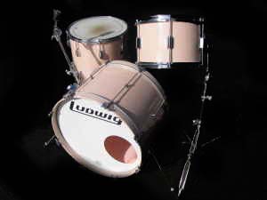 pink 1950's vintage ludwig drum set.